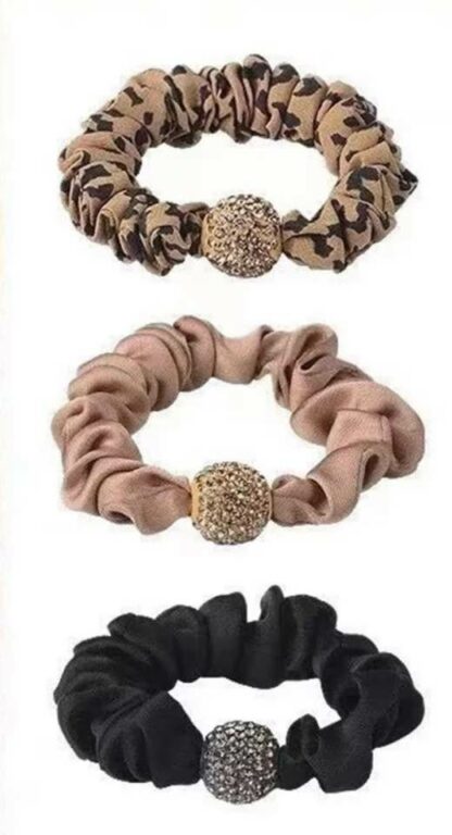 Vintage Scrunchie - Strikker med mønster og strass - Bilde 6