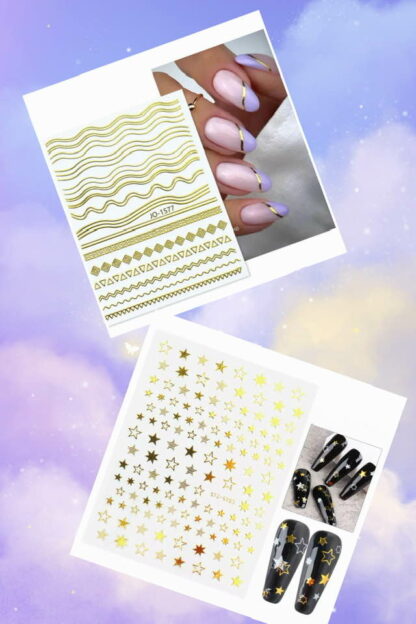 Nail art stickers - Gold