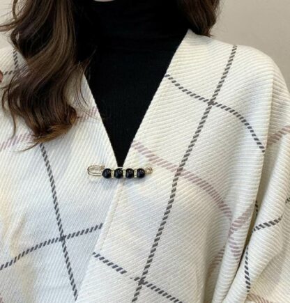 Pyntenål / Sikkerhetsnålbrosje med perler og Rhinestones - Bilde 2