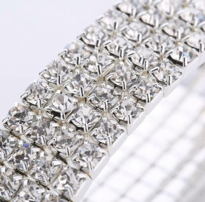 Crystal bracelet - Strikkarmbånd med  4 rader strass - Bilde 2
