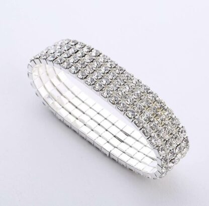 Crystal bracelet - Strikkarmbånd med  4 rader strass - Bilde 3