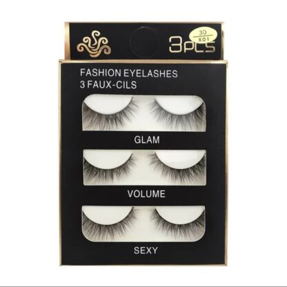 Fashion eyelashes set 3 - Pakke med 3 par løsvipper
