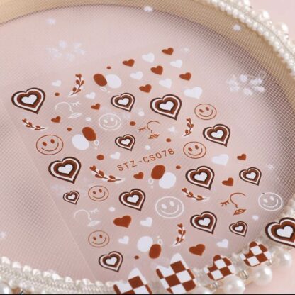 Nail art Stickers - Coffee & White - Bilde 4