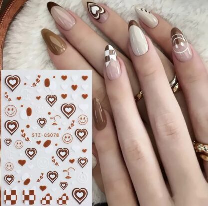 Nail art Stickers - Coffee & White - Bilde 2