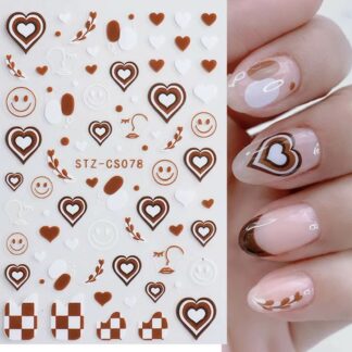 Nail art Stickers - Coffee & White