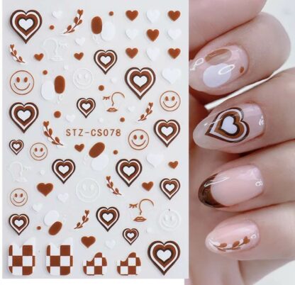 Nail art Stickers - Coffee & White