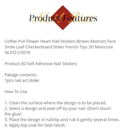 Nail art Stickers - Coffee & White - Bilde 5