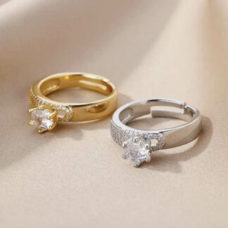 Embla justérbar ring med zirconia  - Stainless steel