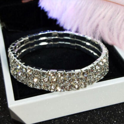 Crystal bracelet - Strikkarmbånd med  4 rader strass - Bilde 7