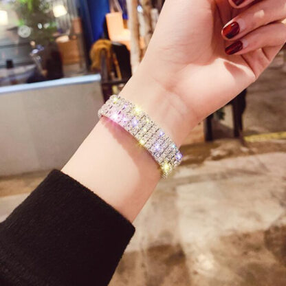 Crystal bracelet - Strikkarmbånd med  4 rader strass